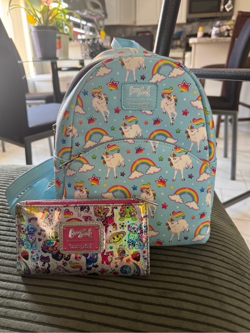Loungefly Lisa Frank Iridescent Prism Holographic Flap WALLET ONLY
